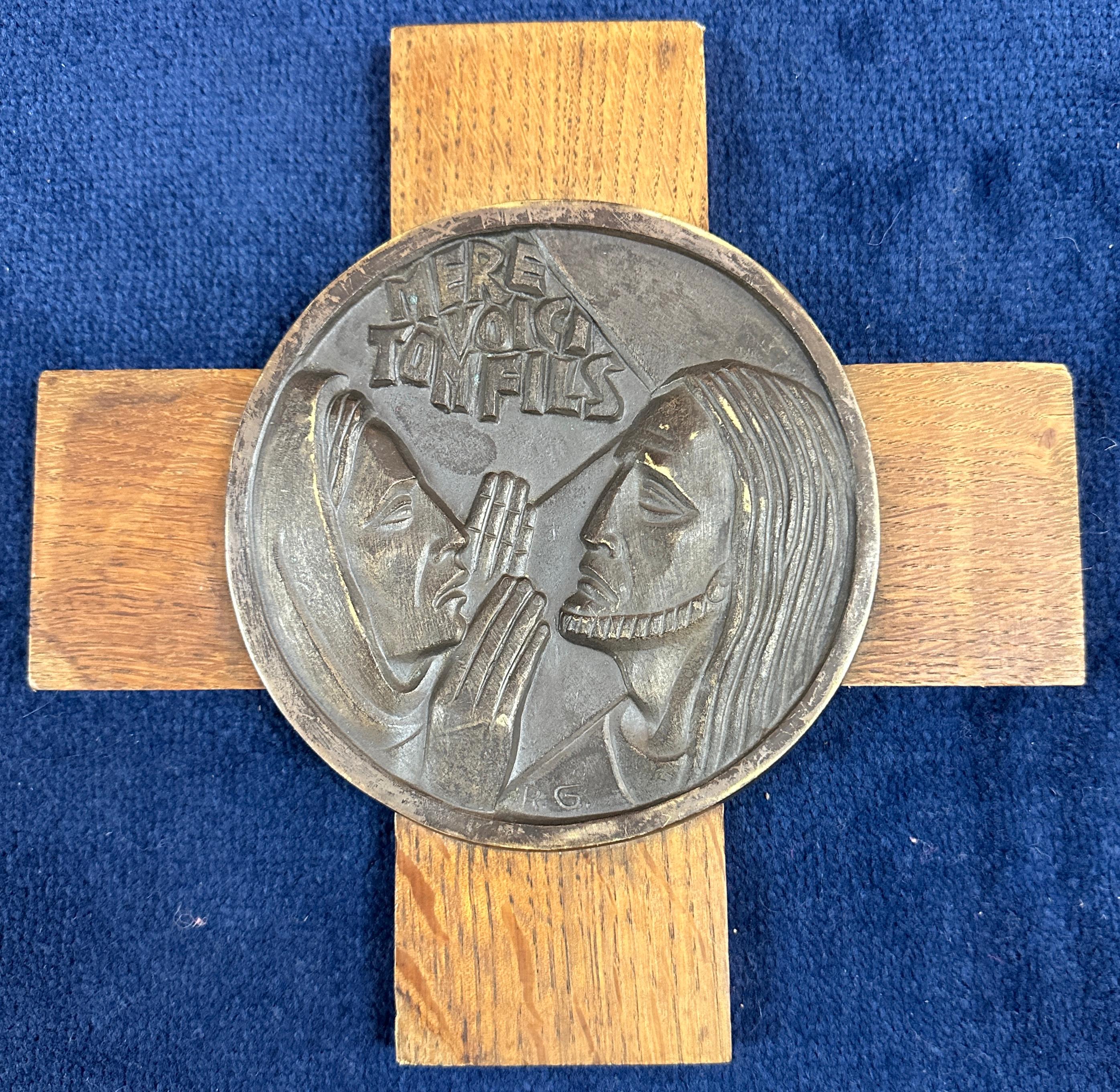 20th Century Circa 1950s French René Gourdon Cast Bronze Stations of the Cross Plaques For Sale