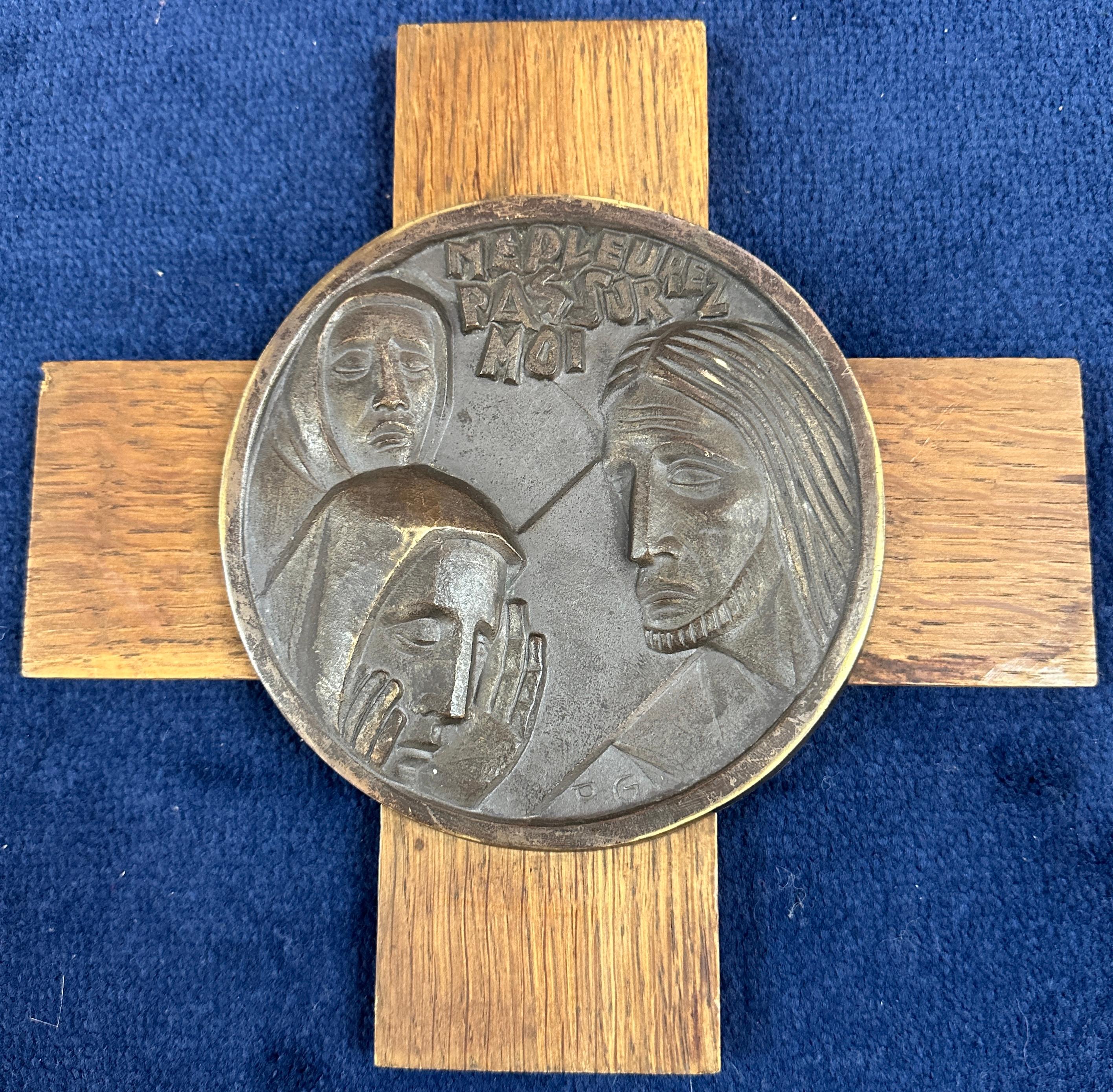 Circa 1950s French René Gourdon Cast Bronze Stations of the Cross Plaques For Sale 3