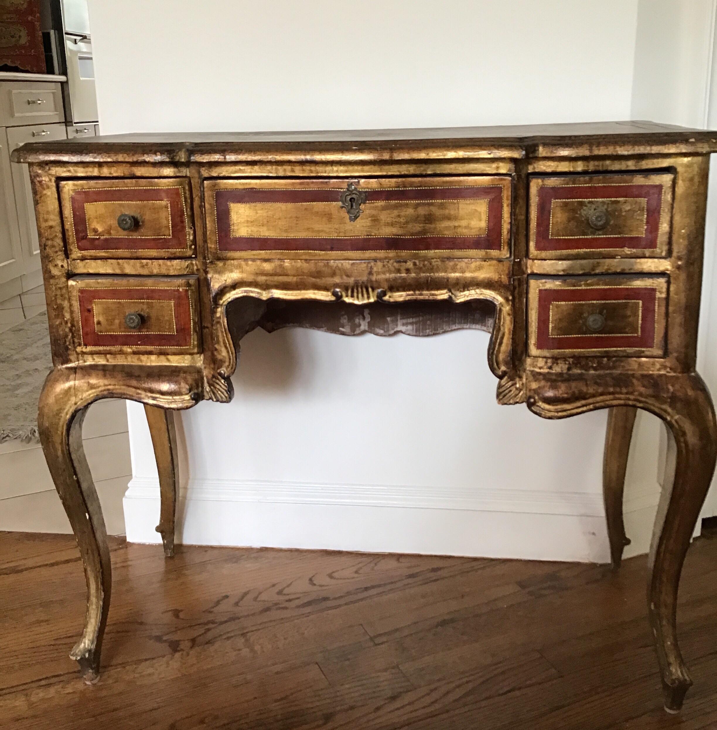 Hand painted Venetian style desk.
Some ware on surface.