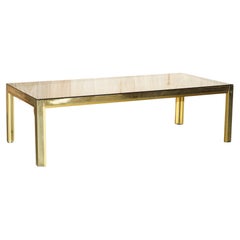 Retro circa 1950's Mid-Century Modern Brass & Glass Coffee Cocktail Table Part Suite