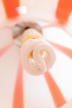 circa 1950s Murano Hanging Glass in Orange and White