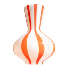 Vintage circa 1950s Murano Hanging Glass in Orange and White
