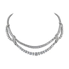 Circa 1950s Platinum Diamond Necklace