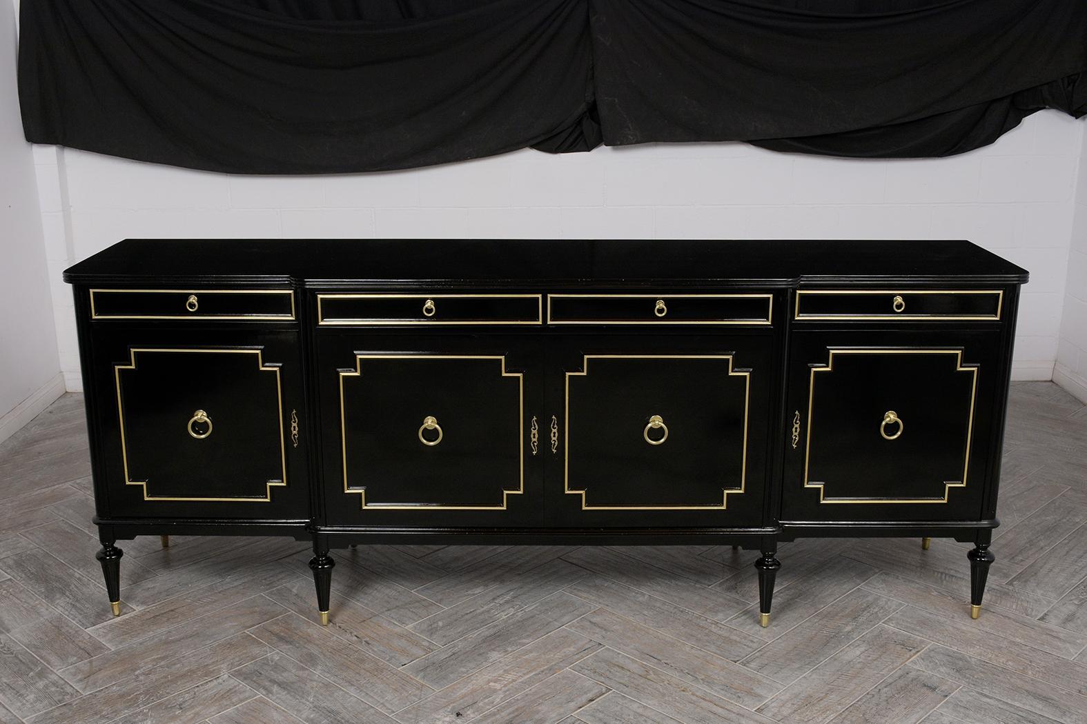 Regency Style Buffet with Lacquered Finished, circa 1950s In Good Condition In Los Angeles, CA