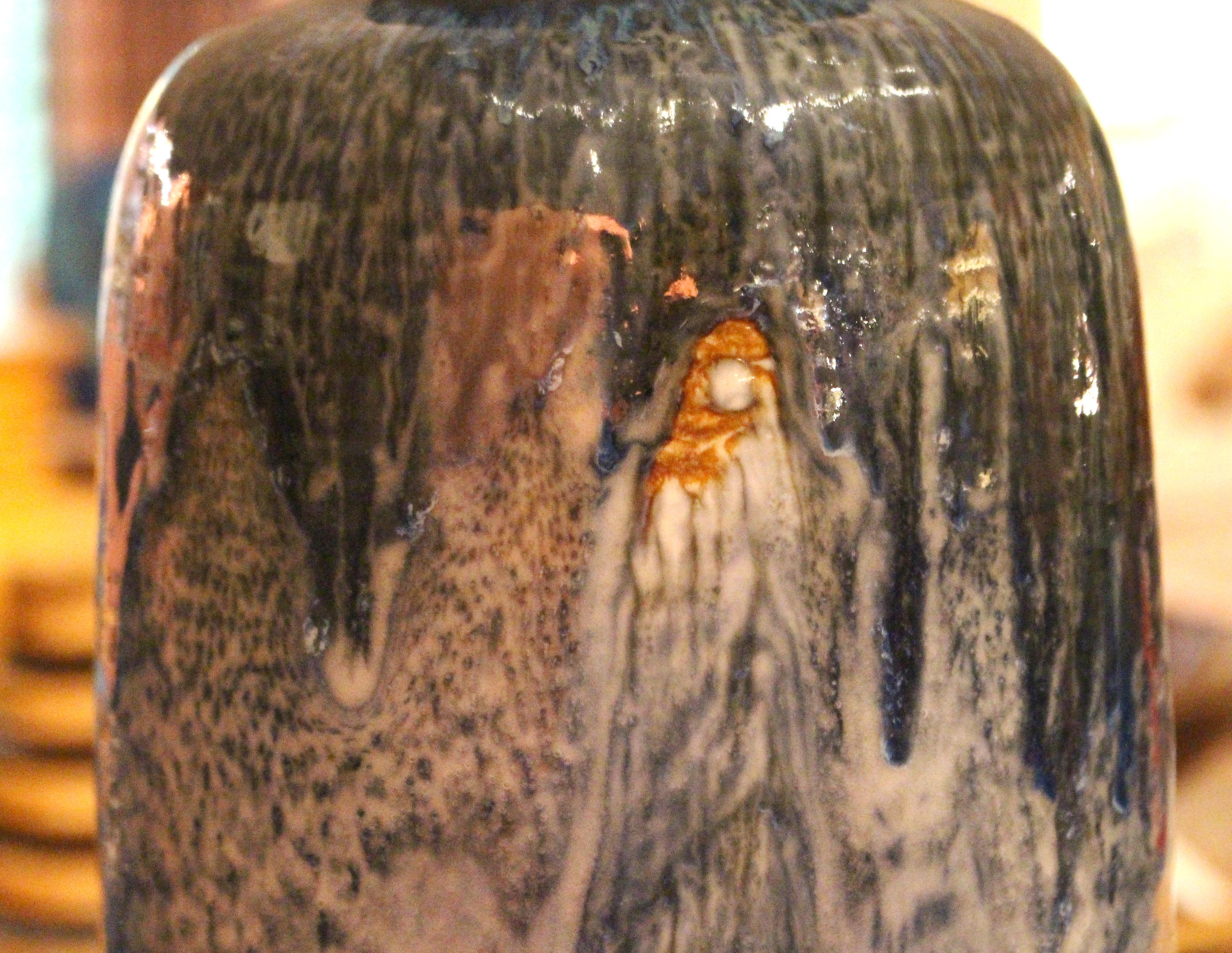 Circa 1950s Rookwood Blue Glazed Pottery Lamp 1
