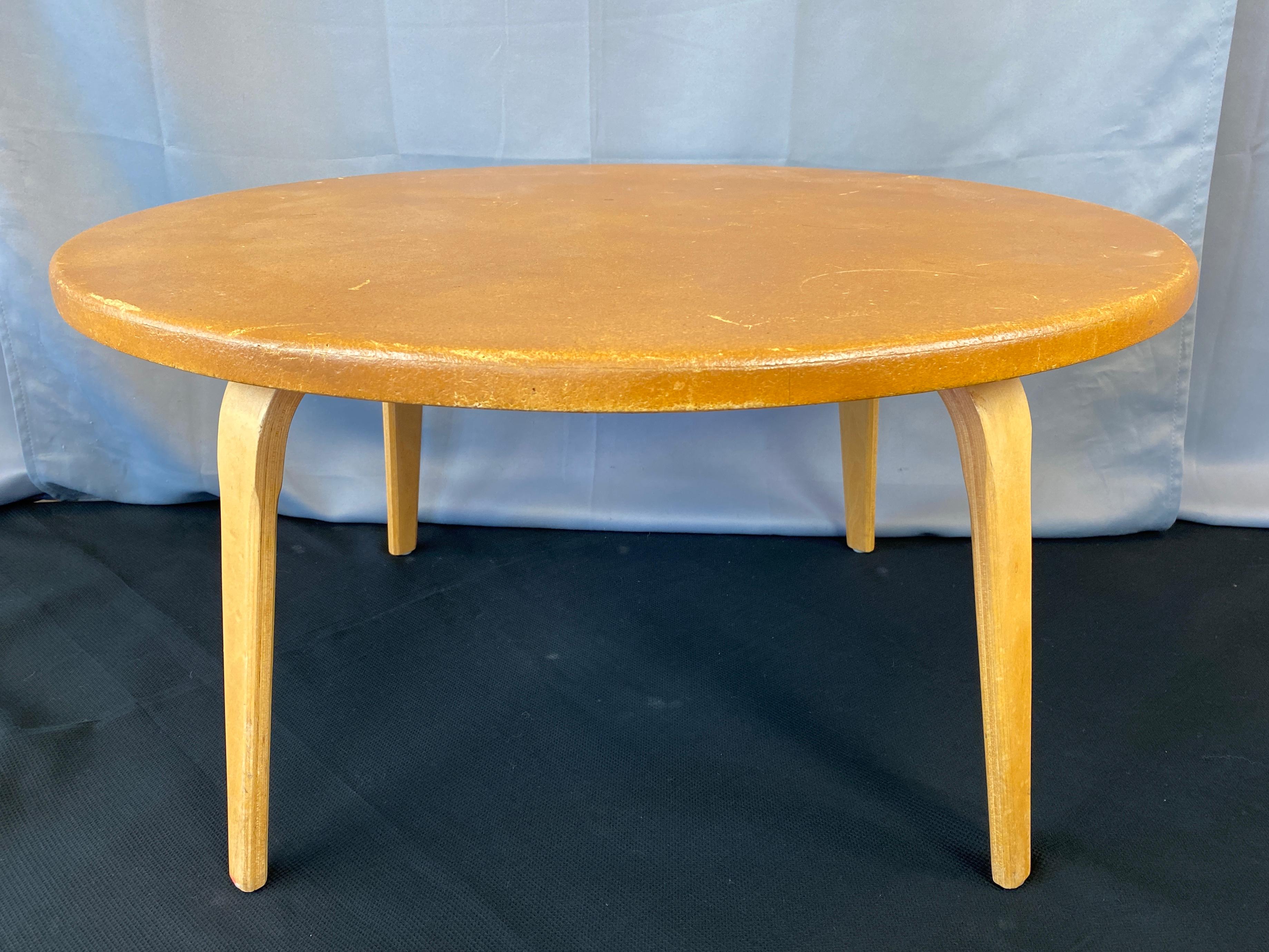 American Round Thonet Cork Top Coffee Table, circa 1950s