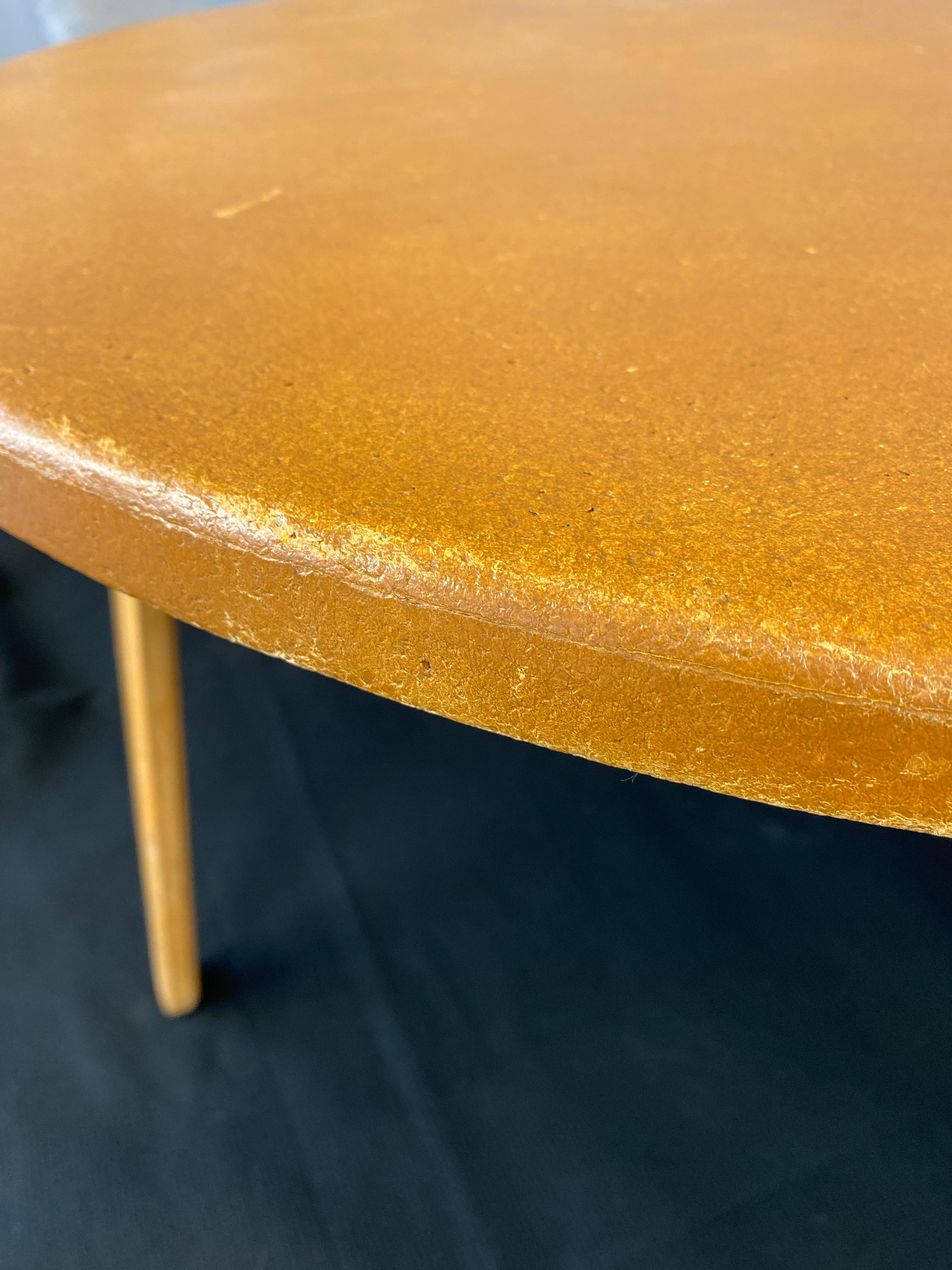 Round Thonet Cork Top Coffee Table, circa 1950s In Good Condition In San Francisco, CA