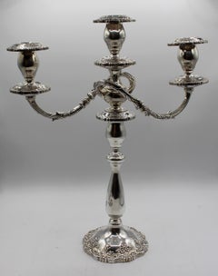 Circa 1950s Sterling Silver Candelabra "English Rose" Pattern