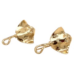 Circa 1950s, Stingray Dangle Earrings in 14 Karat Gold