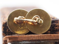 Circa 1950er Tiffany & Co. Manschettenknöpfe aus 14 Karat Gelbgold mit Scheiben