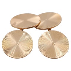 Circa 1950s Tiffany & Co. 14K Yellow Gold Disc Cufflinks