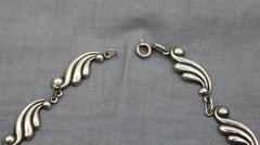 Circa 1950s Vintage Danecraft Sterling Silver Waves Necklace