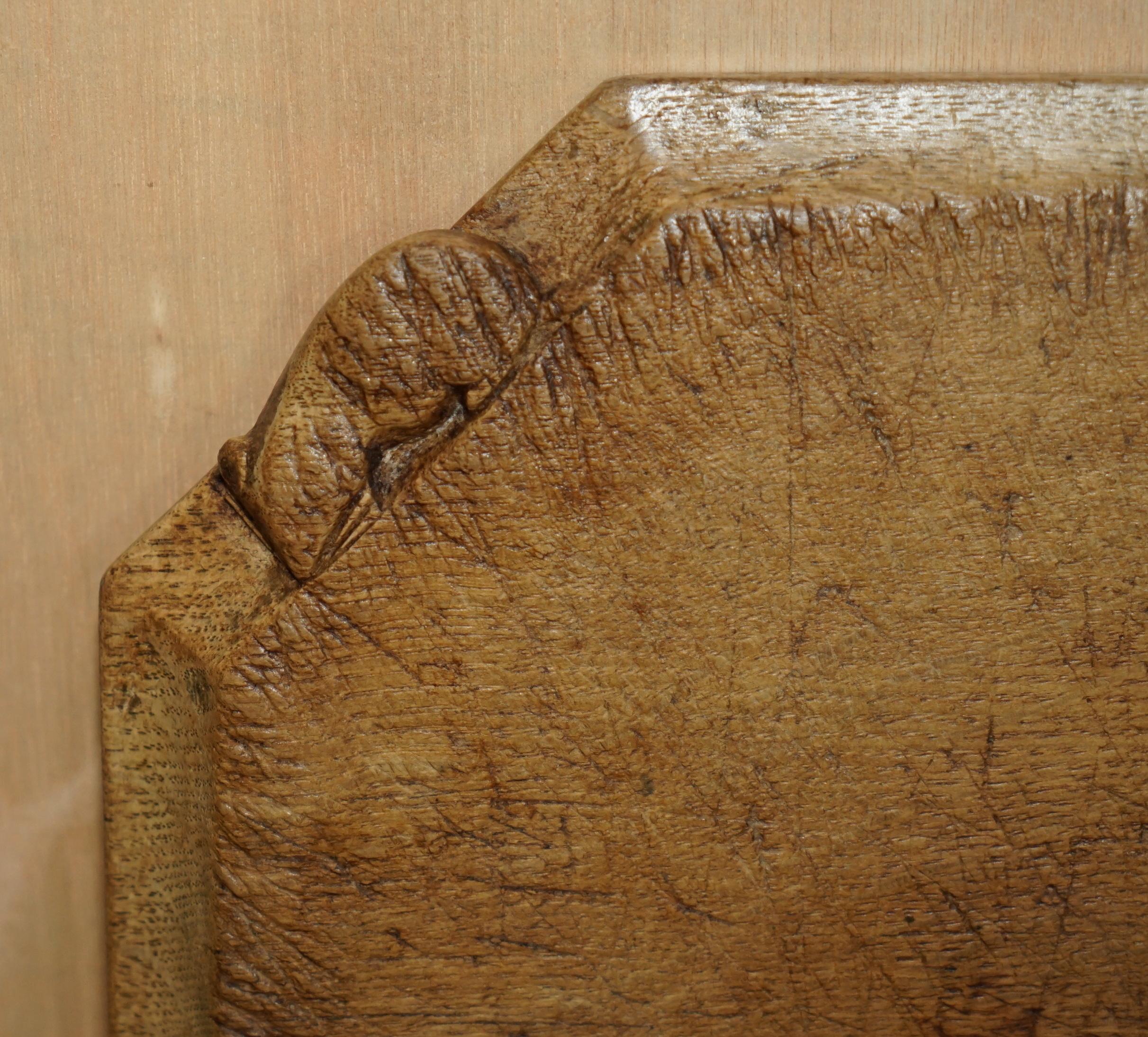Country CIRCA 1950's VINTAGE HEAVILY PATINATED ROBERT MOUSEMAN THOMPSON CHOPPING BOARD For Sale