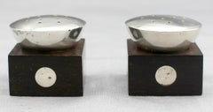Circa 1950s William Spratling Sterling Silver & Wood Salt & Pepper Casters