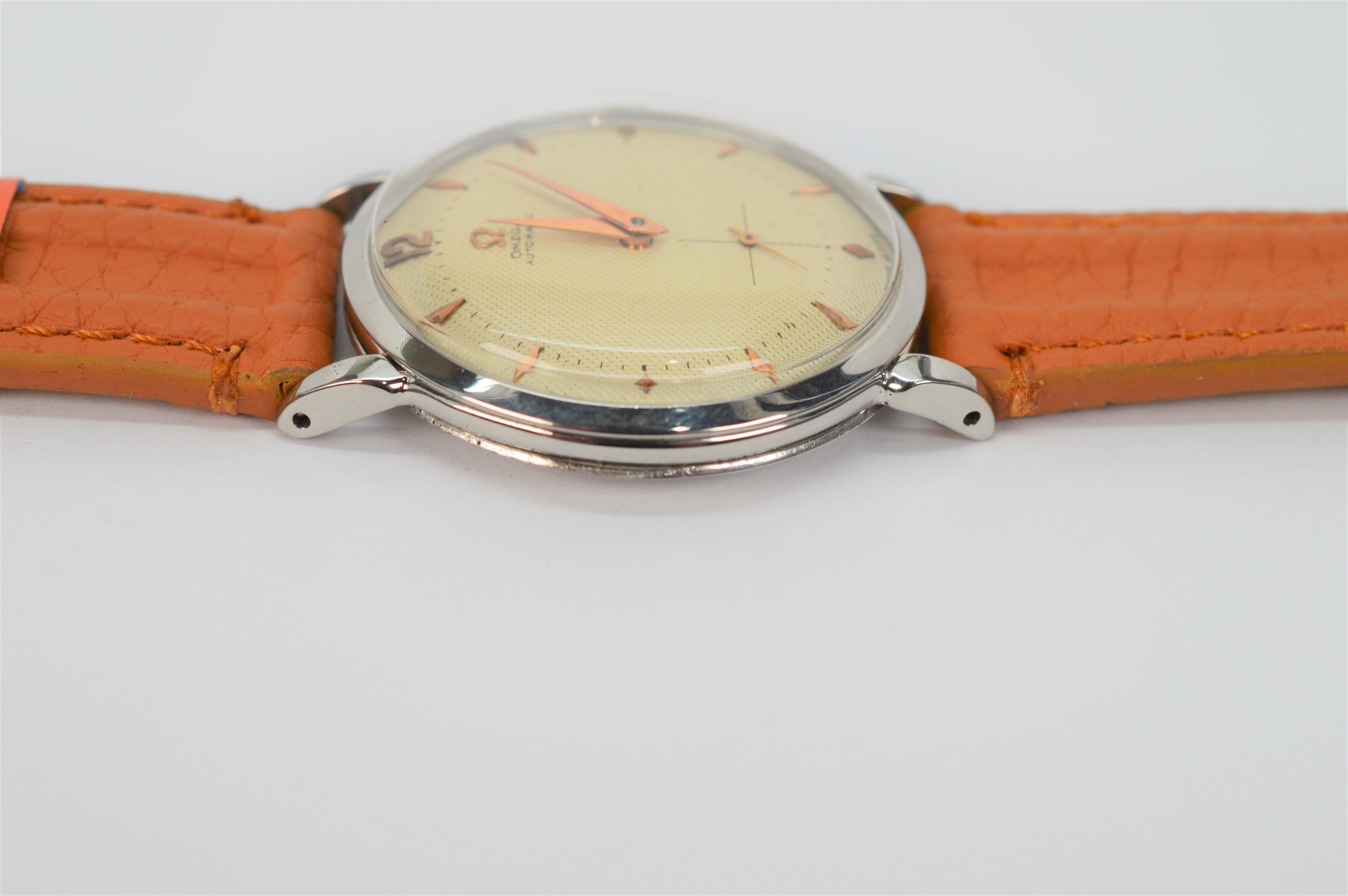 Circa 1952 Omega 342 Steel Automatic Men's Wrist Watch 4