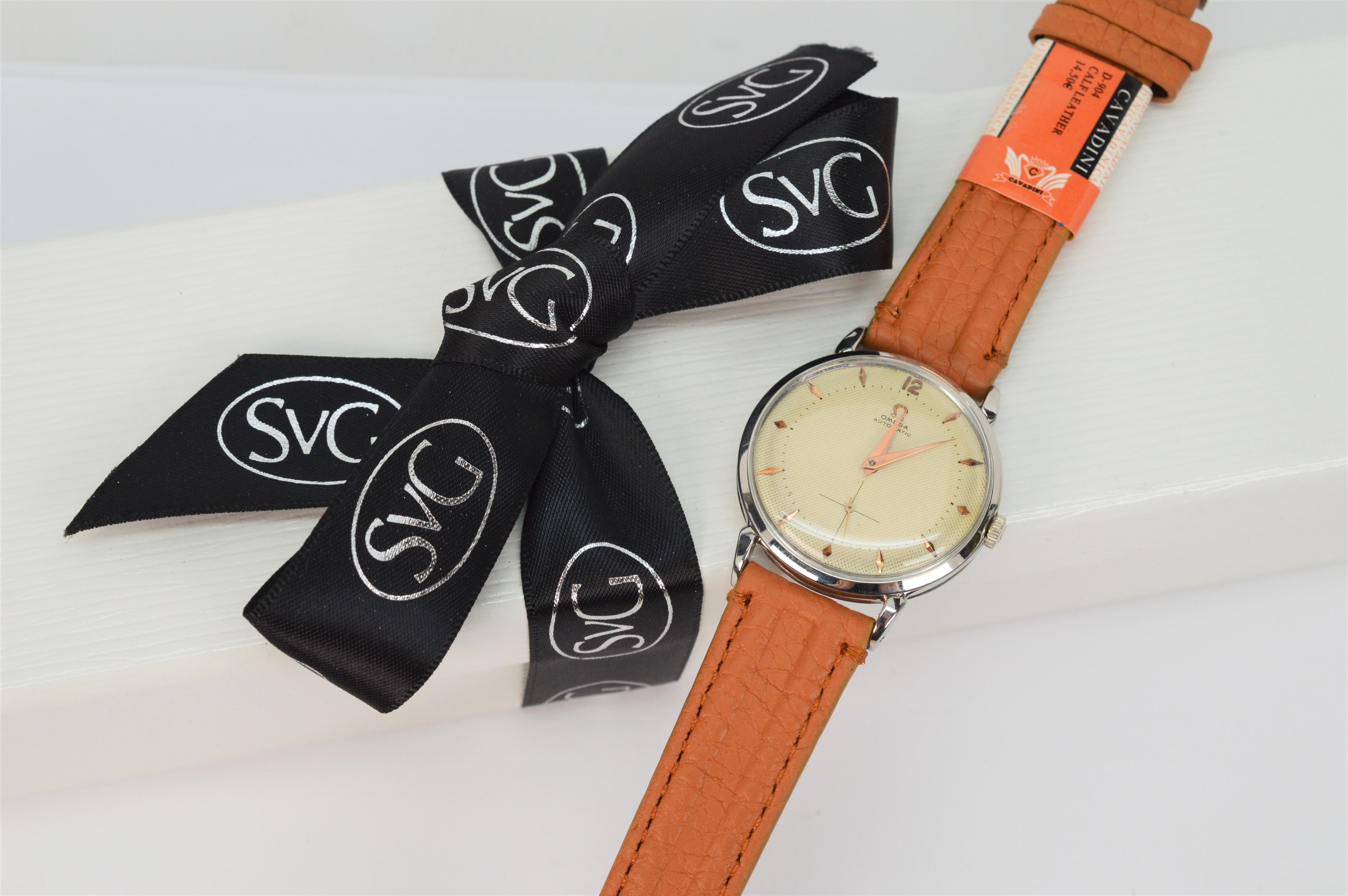 Omega 342 Stahl Automatik-Herrenarmbanduhr, ca. 1952 9