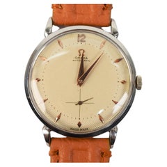Circa 1952 Omega 342 Steel Automatic Men's Wrist Watch