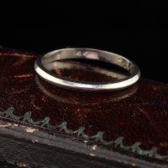 Vintage Estate 14 Karat White Gold Wedding Band, circa 1957