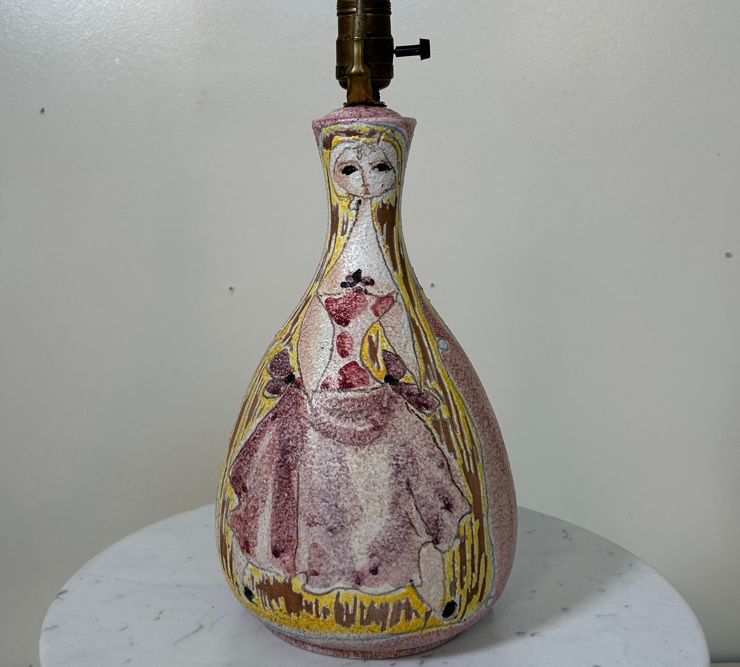 Mid-Century moderno Lampada da tavolo femminile CIRCA 1958 di Marcello Fantoni in vendita