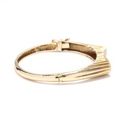 14 Karat Gold and Diamond Bangle Bracelet, circa 1960-1970