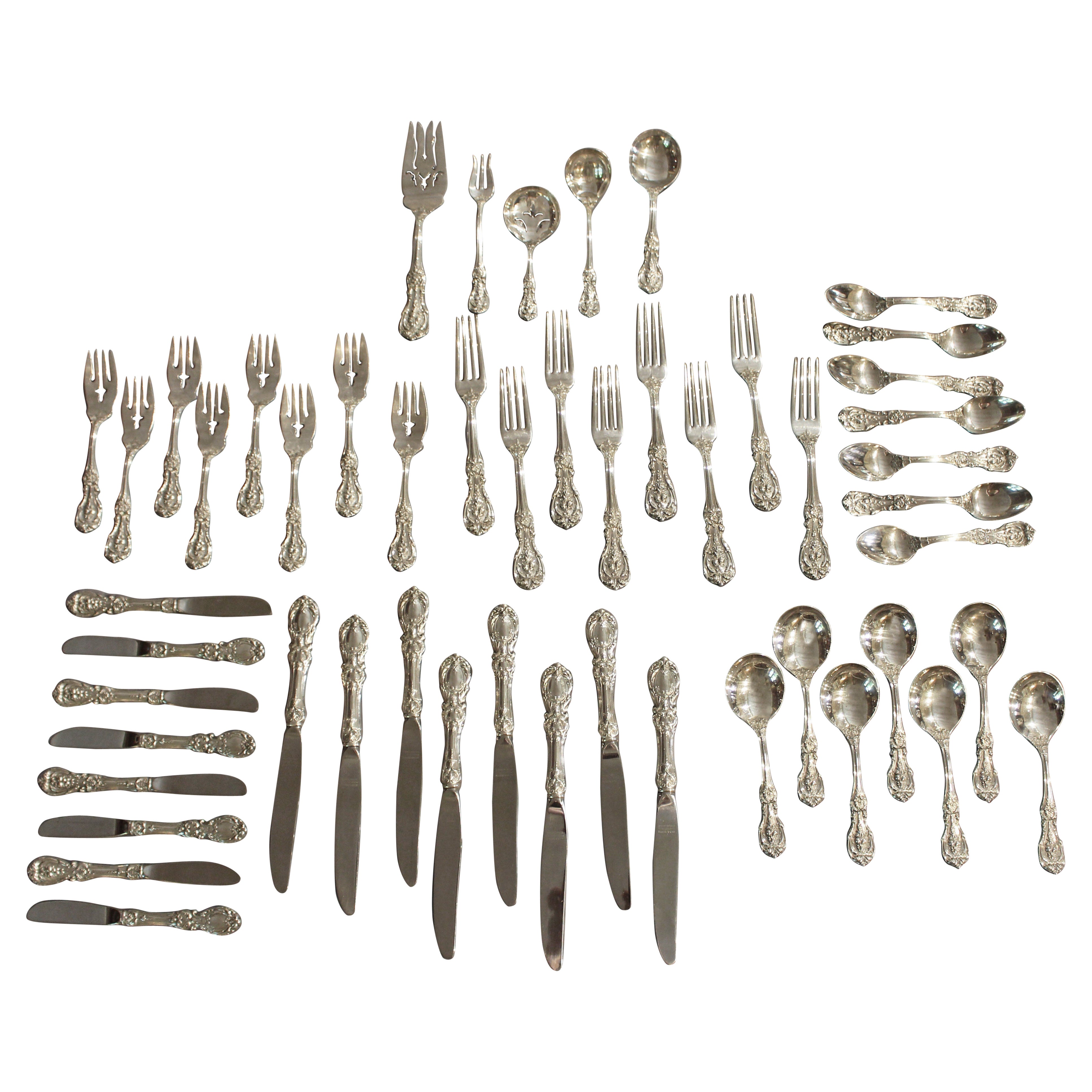 Circa 1960 51-Piece Sterling Silver Flatware Set of Francis I by Reed & Barton For Sale