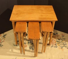 Circa 1960-70 Mid Century Modern Danish Table With Three Nesting Tables
