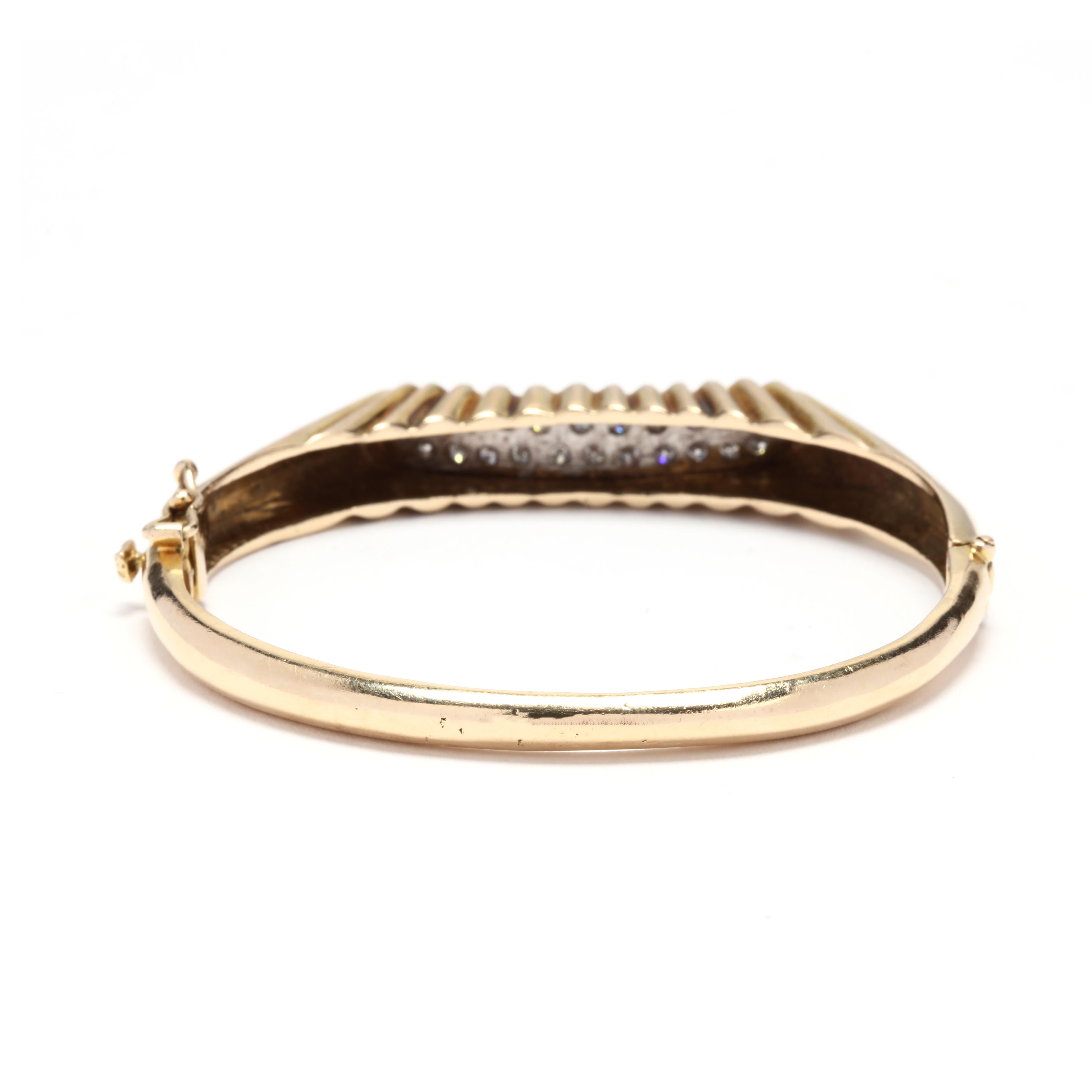 Taille ronde Bracelet en or 14 carats et diamants, vers les années 1960-1970 en vente