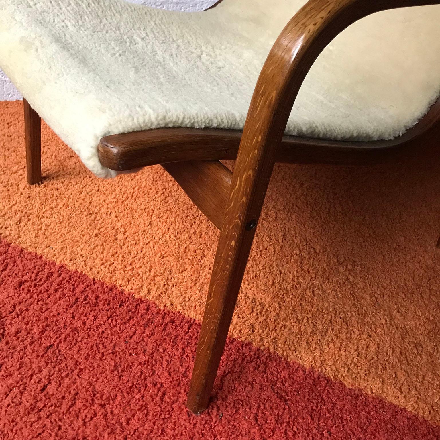 1956, Yngve Ekström for Swedese Møbler, Lamino Chair with sheep Skin 7