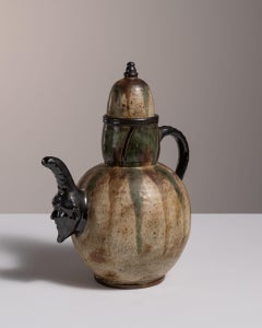 Circa 1960 Ceramic Artistic Ceramic Teapot by Pierre Biron