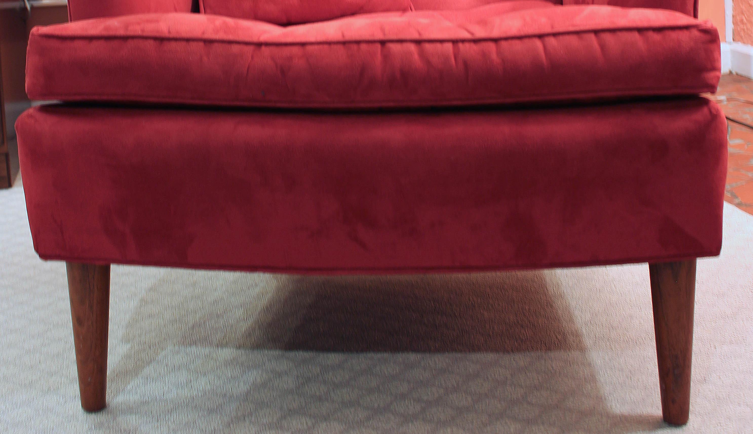 Mid-20th Century Circa 1960 Henredon Lounge Chair in Ultrasuede Fabric