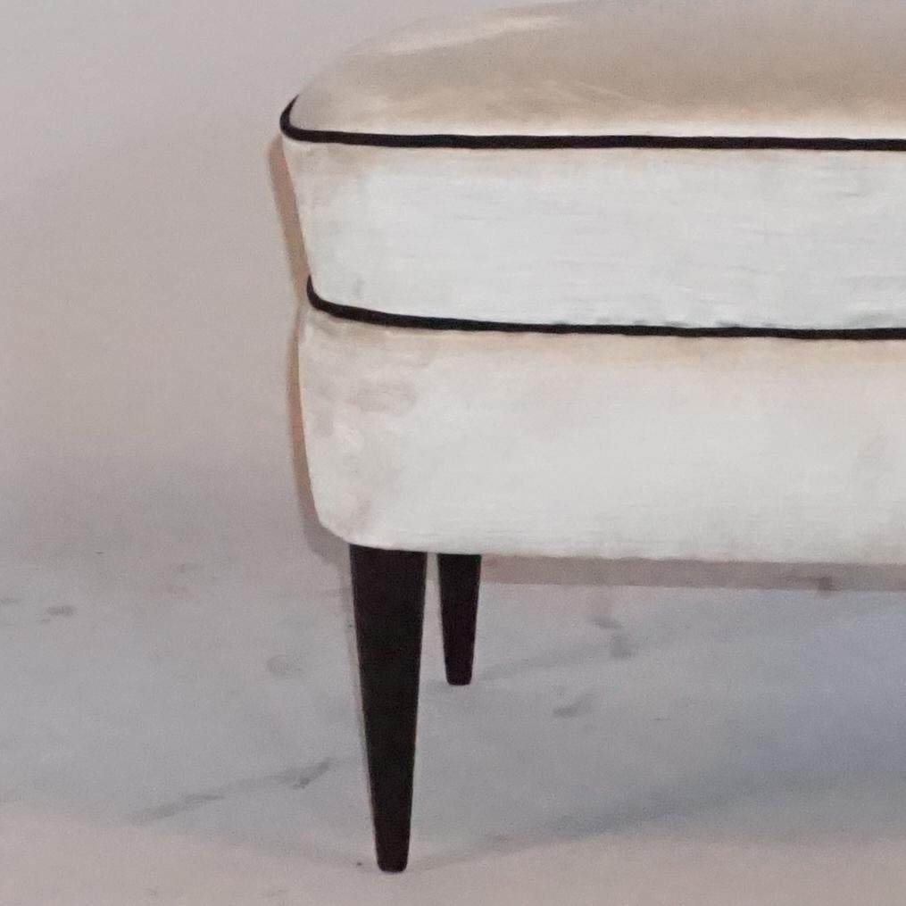 Italian Upholstered Stool, circa 1960 In Good Condition In West Palm Beach, FL