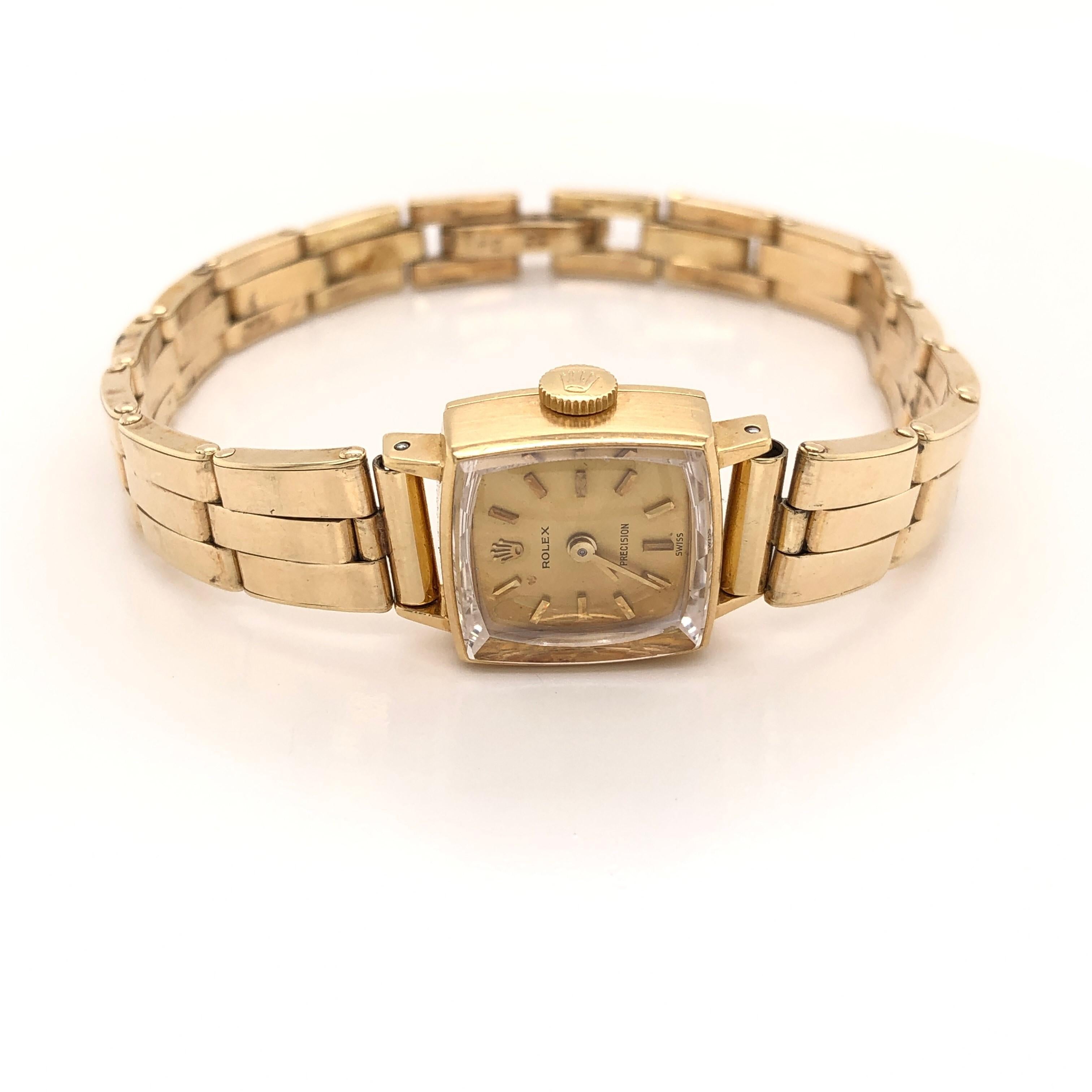 Ladies Yellow Gold Rolex Bracelet Watch, circa 1960 4