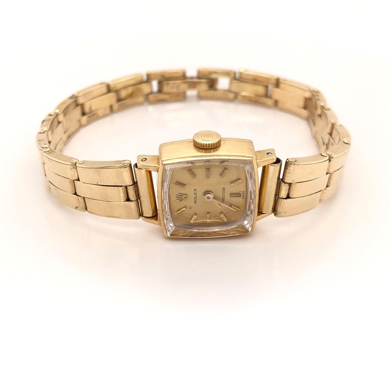 Ladies Yellow Gold Rolex Bracelet Watch, circa 1960 at 1stDibs