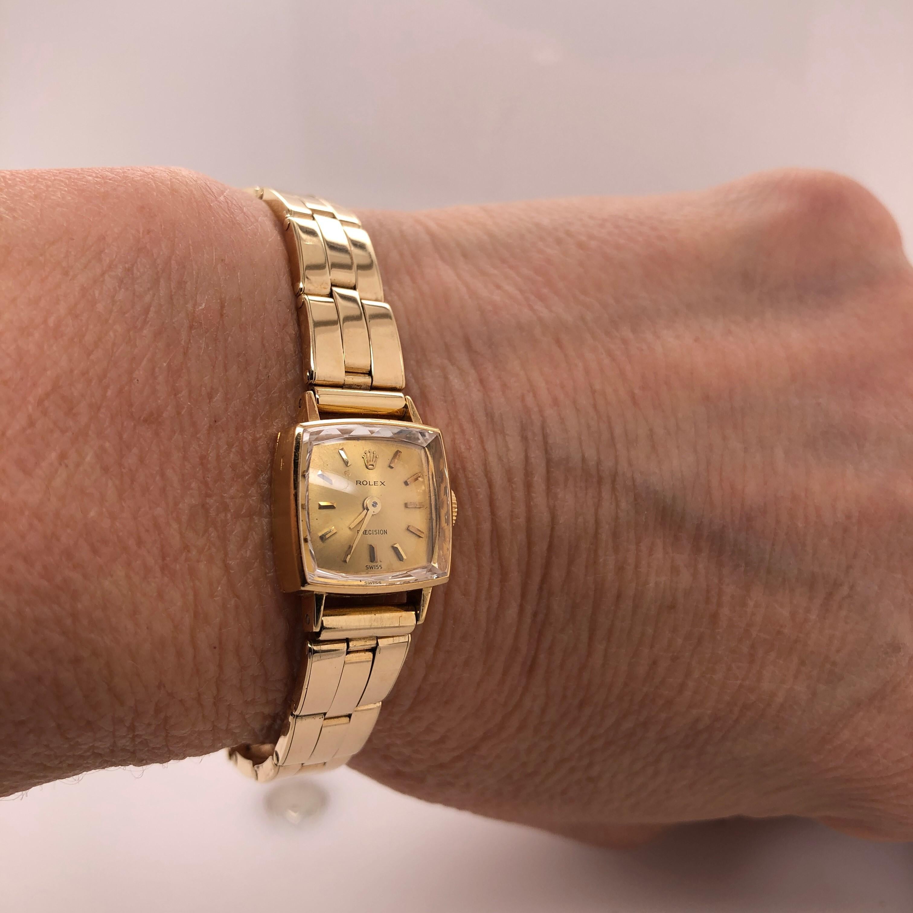 Ladies Yellow Gold Rolex Bracelet Watch, circa 1960 1