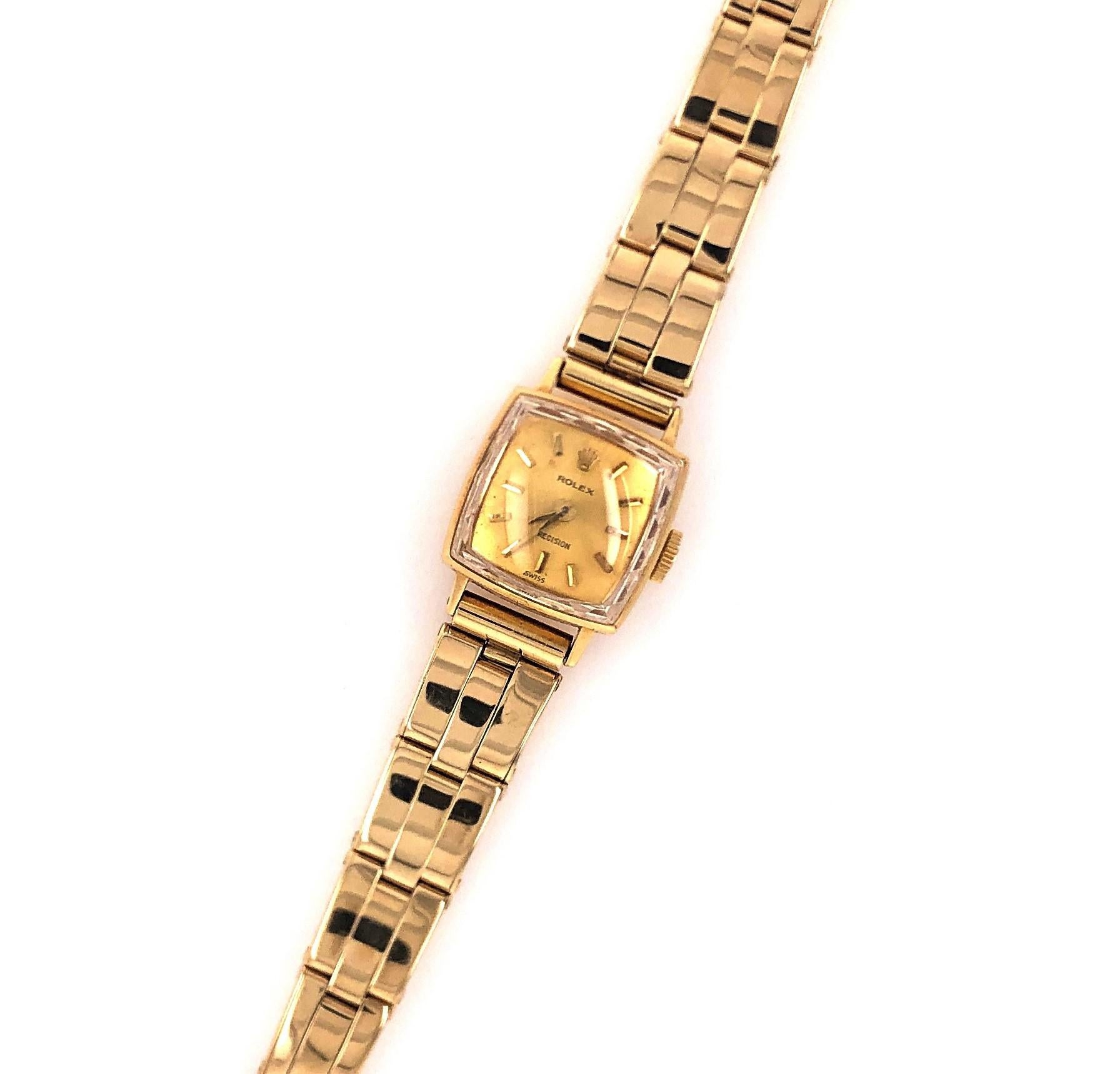 Ladies Yellow Gold Rolex Bracelet Watch, circa 1960 2