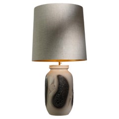 Circa 1960 Mid-Century Modern Black Ceramic Table Lamp
