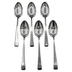 Circa 1960 Set of 6 Craftsman Pattern Sterling Silver Teaspoons by Towle