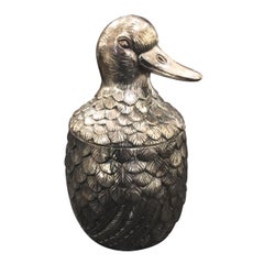 Silver Plated Mauro Manetti Duck Ice Bucket, circa 1970