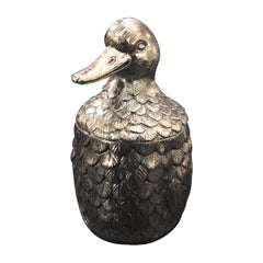 Silver Plated Mauro Manetti Duck Ice Bucket, circa 1970