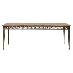 Circa 1960 Wood Louis XVI Style Coffee Table With Marble Top