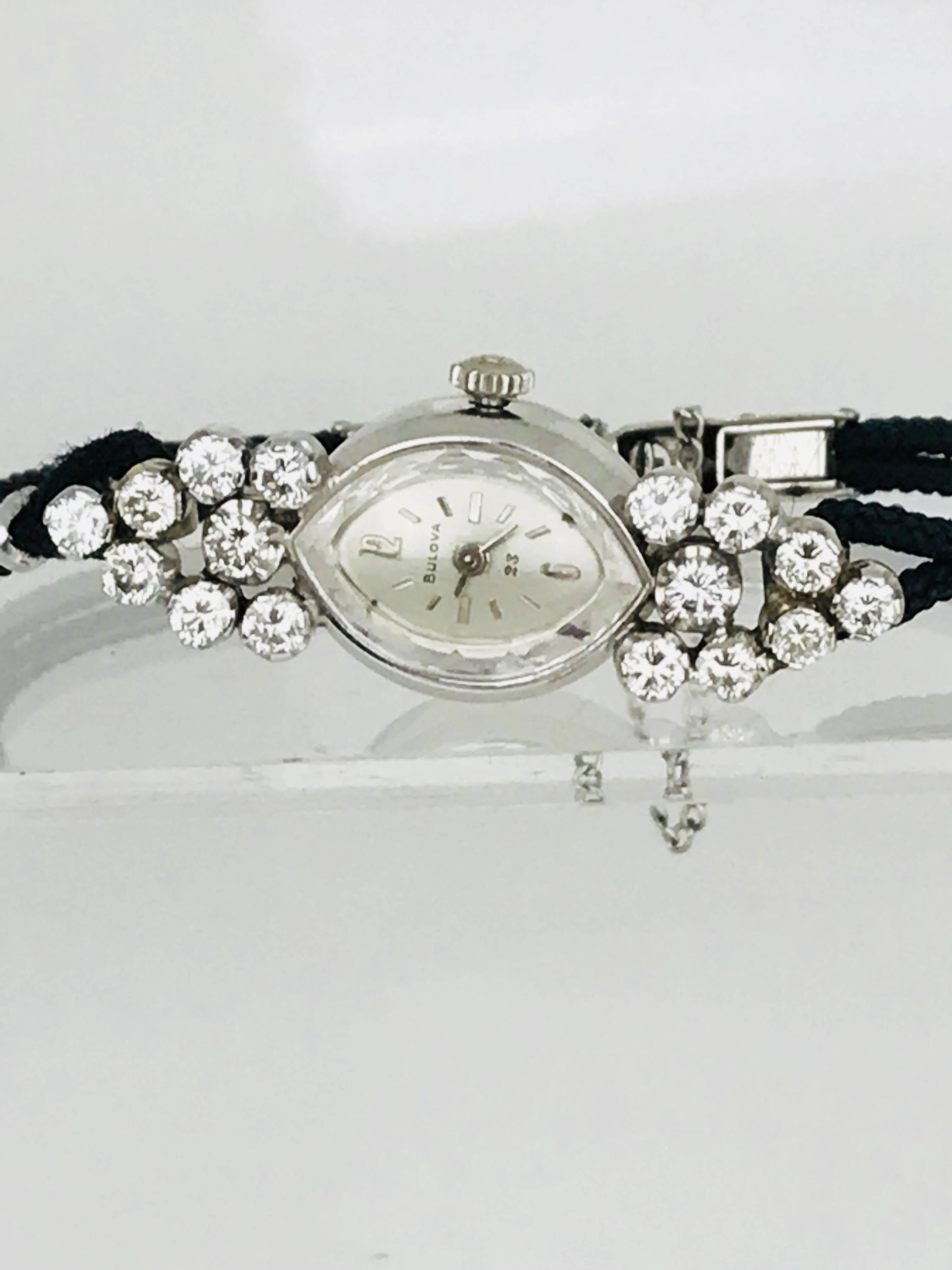 bulova womens diamond watch vintage