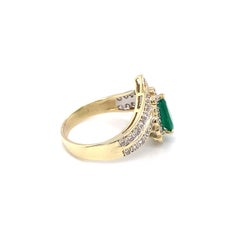 circa 1960s 1.60 Carat Emerald and 0.40 Carat Diamond Ring in 14K Gold