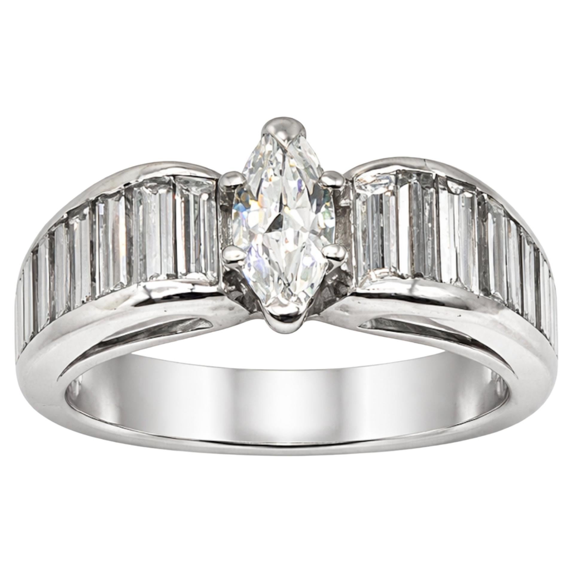 Circa 1960s 3 Carat Oscar Heyman Platinum Diamond Bridal Ring For Sale
