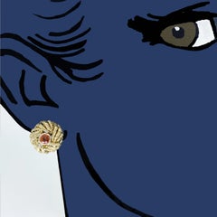 Circa 1960s "Bamboo" Orange Sapphire Turban Leverback Earrings in 18 Karat Gold