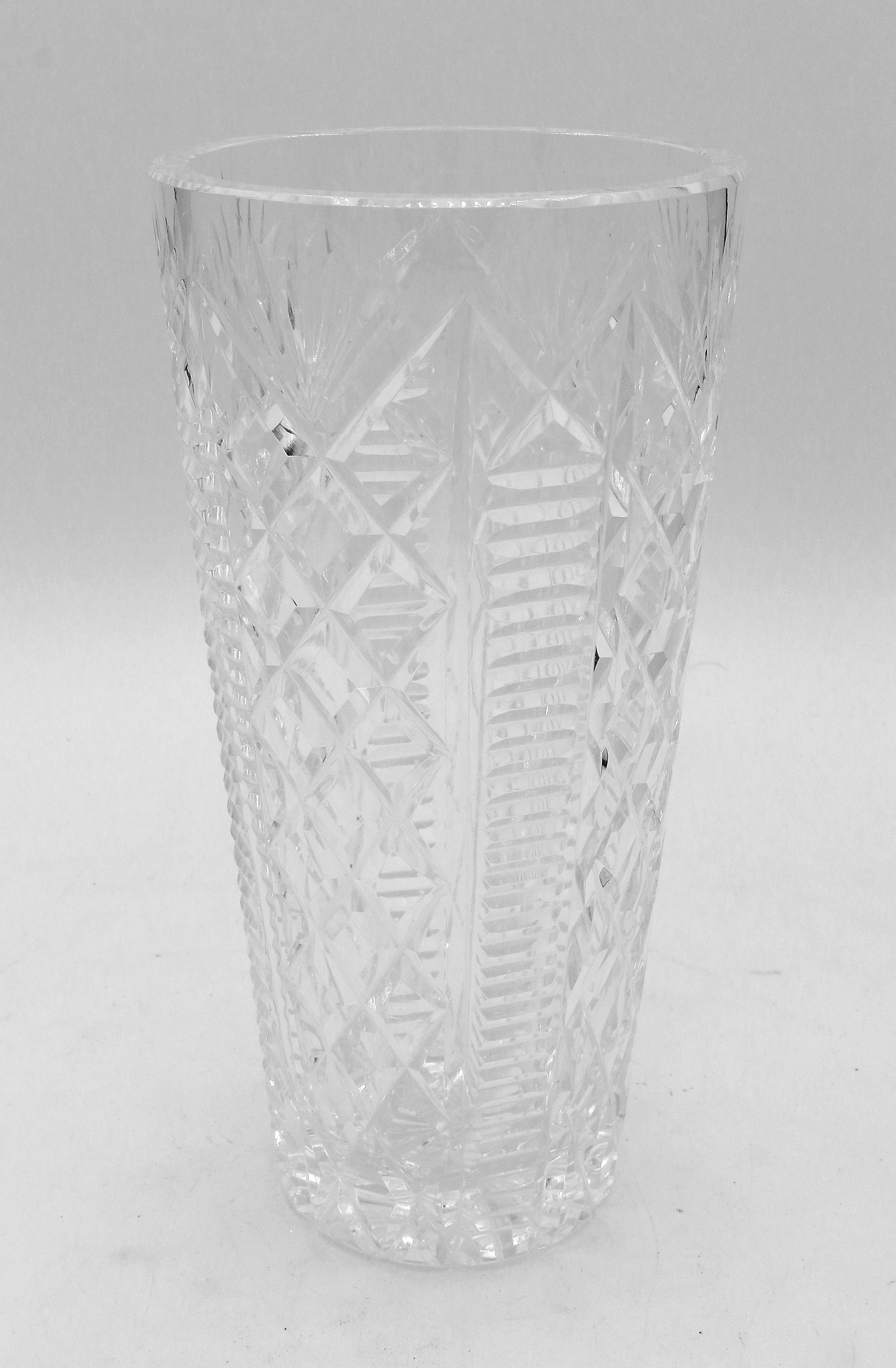 Small cut glass vase by Waterford, 