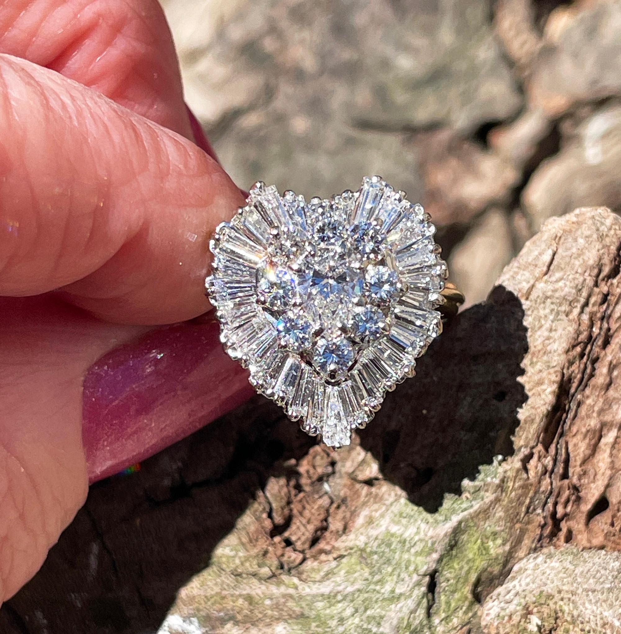 Circa 1960s Estate 3.14ctw Pear Shape Diamond Breathtaking 