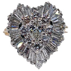 Circa 1960 Estate 3.14ctw Pear Shape Diamond Breathtaking "BALLERINA" 14K Ring 