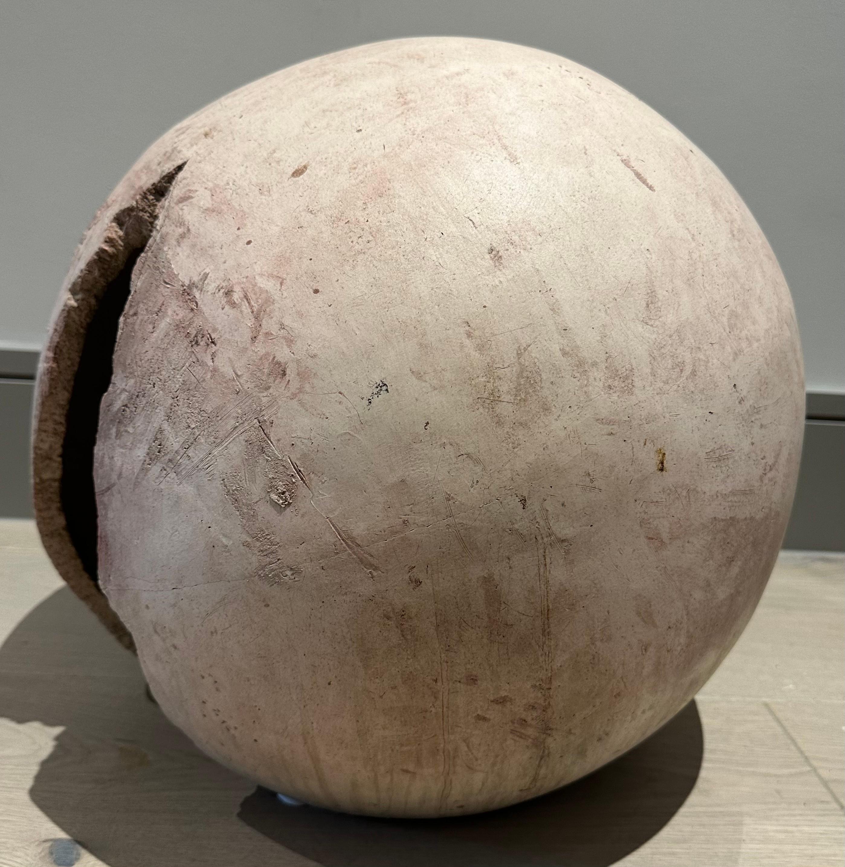 20th Century Circa 1960s French Abstract Terracotta 'Cracked Egg' Futuristic Sculpture For Sale