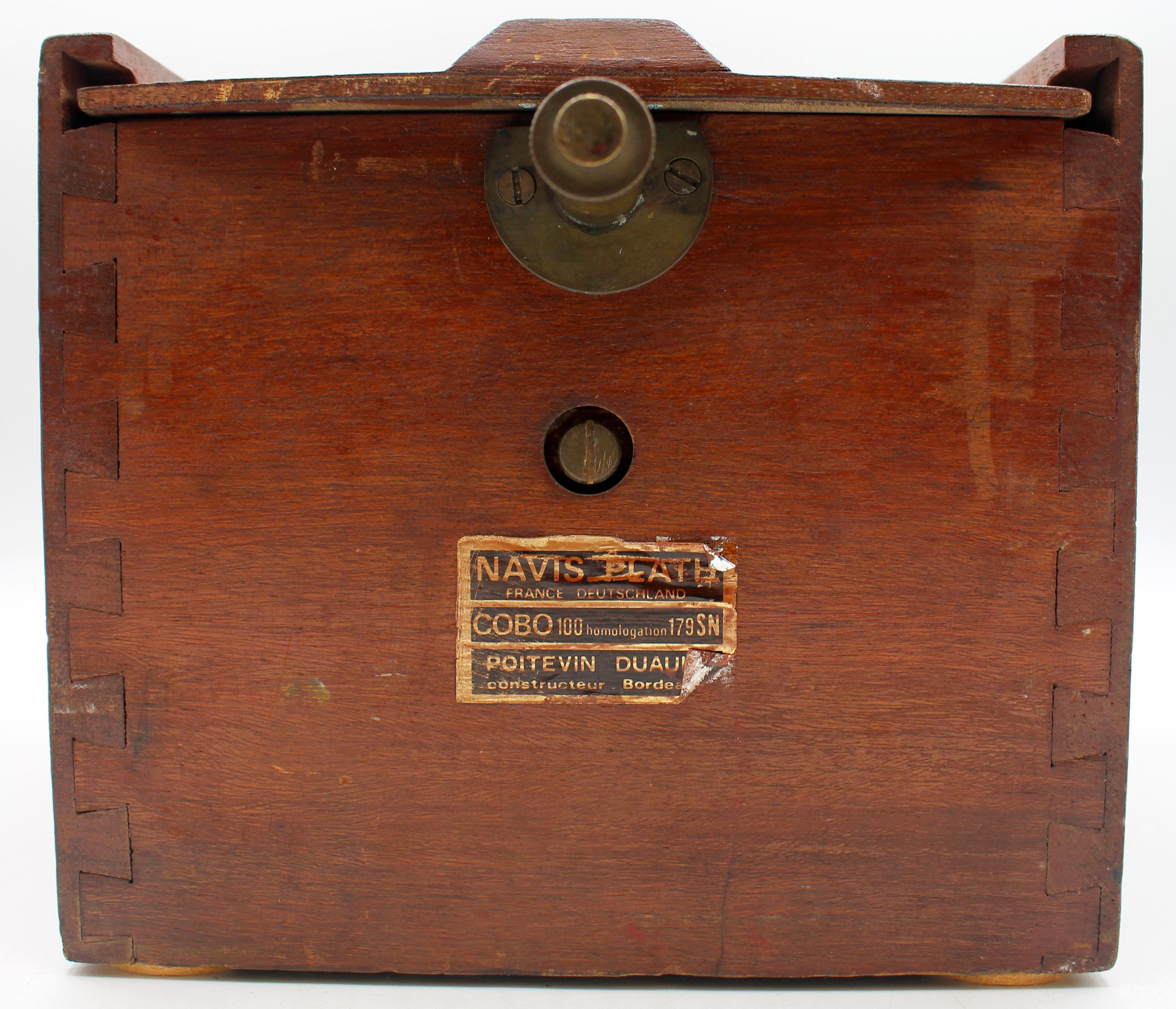 Folk Art Circa 1960s German & French Navis-Plath Binnacle in Case for a Life Boat For Sale