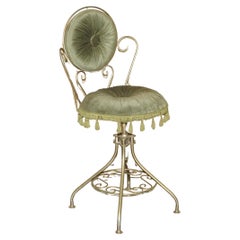 CIRCA 1960er Jahre HOLLYWOOD REGENCY DRESSING TABLE BOUDOIR HEIGHT ADJUSTABLE CHAIR